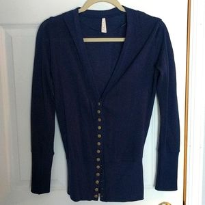 Navy snap button cardigan
